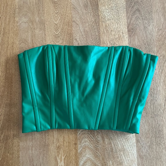 Green leather corset - Picture 1 of 2